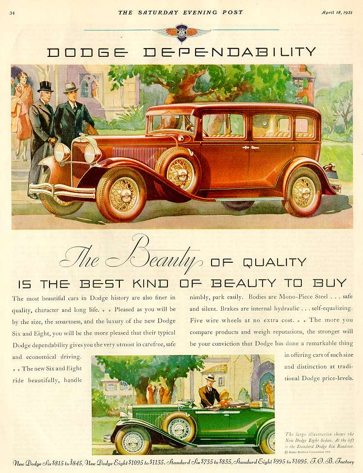 1931 Dodge Auto Advertising